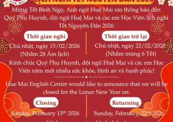 Thông Báo Lịch Nghỉ Tết Nguyên Đán – Xuân Bính Ngọ